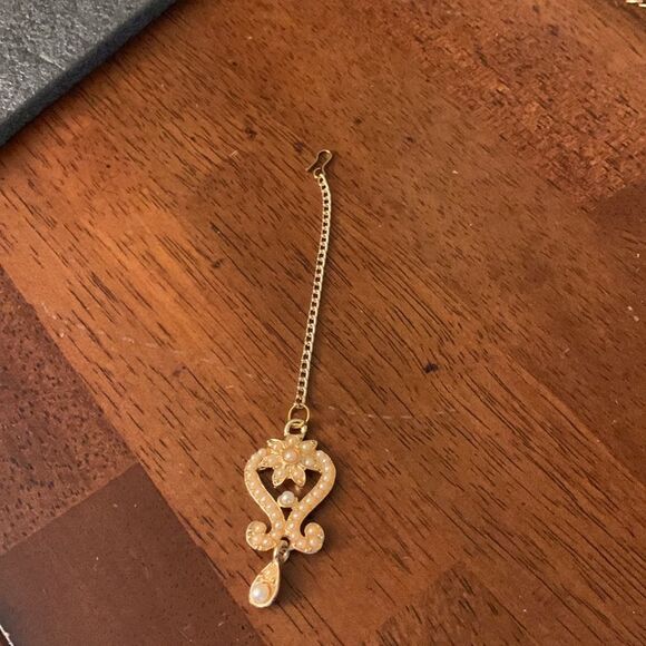 Touchstone rose goldtone necklace, earrings & extra hanging pendant - Picture 3 of 11